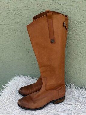 Sam Edelman Women's Penny Riding Boots Brown Leather Size 7M Knee High